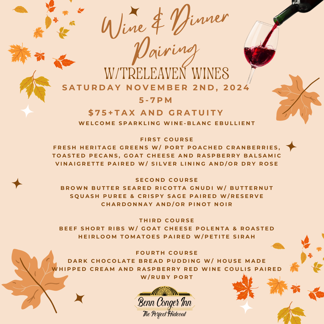 Wine & Dinner Pairing w/Treleaven Winery