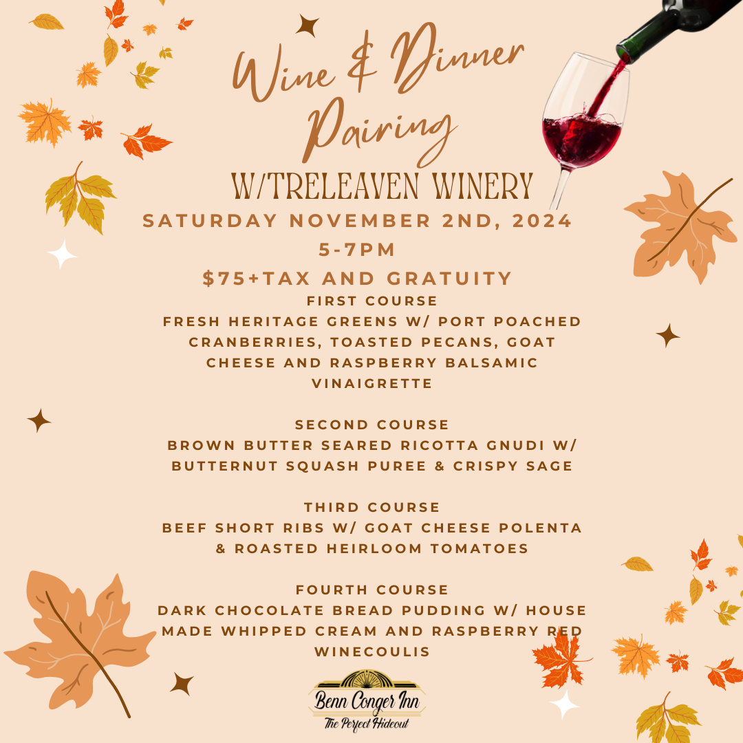 Wine & Dinner Pairing w/Treleaven Winery